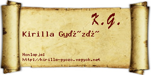 Kirilla Győző névjegykártya