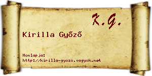 Kirilla Győző névjegykártya